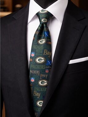 VINTAGE - 1996 NFL Green Bay Packers Neck Tie Ralph Marlin NFC Wisconsin Farve